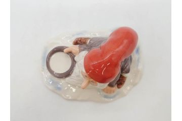 デンマーク　ROYAL COPENHAGEN(ロイヤルコペンハーゲン)　つぶらな瞳が可愛らしい小びとのフィギュリン(ノーム、こびと、置き物、置物、陶器、オブジェ、ディスプレイ、北欧)(R-076749)