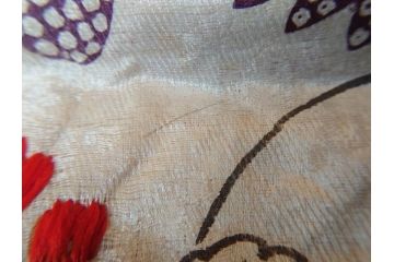 明治〜大正　正絹　刺繍　鶴亀　松竹梅　振袖　着物　打掛(古布、リメイク、衣装、Japanese KIMONO)(R-076756)