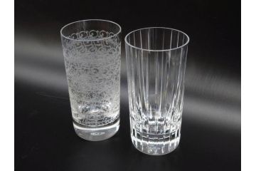 フランス　Baccarat　バカラ　ローハン　ハーモニー　高貴でエレガントなデザインが美しいグラス2客セット(ハイボール、フルレッドクリスタルガラス、コップ)(R-076760)
