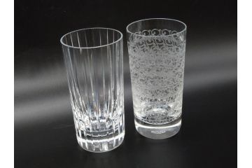 フランス　Baccarat　バカラ　ローハン　ハーモニー　高貴でエレガントなデザインが美しいグラス2客セット(ハイボール、フルレッドクリスタルガラス、コップ)(R-076760)