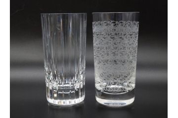 フランス　Baccarat　バカラ　ローハン　ハーモニー　高貴でエレガントなデザインが美しいグラス2客セット(ハイボール、フルレッドクリスタルガラス、コップ)(R-076760)