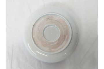 江戸期　伊万里　色絵　約13cm　4.5寸　鶴に巻物図　縁起の良い図柄が上品ななます皿4枚セット(小皿、和皿、深皿、和食器、四寸五分)(R-076762)