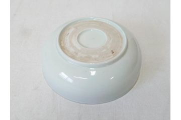 江戸期　伊万里　色絵　約13cm　4.5寸　鶴に巻物図　縁起の良い図柄が上品ななます皿4枚セット(小皿、和皿、深皿、和食器、四寸五分)(R-076762)