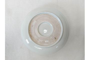 江戸期　伊万里　色絵　約13cm　4.5寸　鶴に巻物図　縁起の良い図柄が上品ななます皿4枚セット(小皿、和皿、深皿、和食器、四寸五分)(R-076762)