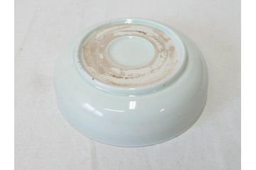 江戸期　伊万里　色絵　約13cm　4.5寸　鶴に巻物図　縁起の良い図柄が上品ななます皿4枚セット(小皿、和皿、深皿、和食器、四寸五分)(R-076762)