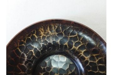 玉川堂　銅製托子　独特な色合いや肌触りをお楽しみいただける茶托5枚セット(鎚目、鎚起、五客揃、銅器、茶道具、煎茶道具、共箱付き)(R-076765)