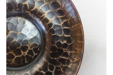玉川堂　銅製托子　独特な色合いや肌触りをお楽しみいただける茶托5枚セット(鎚目、鎚起、五客揃、銅器、茶道具、煎茶道具、共箱付き)(R-076765)