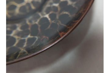 玉川堂　銅製托子　独特な色合いや肌触りをお楽しみいただける茶托5枚セット(鎚目、鎚起、五客揃、銅器、茶道具、煎茶道具、共箱付き)(R-076765)