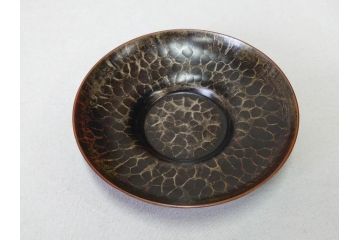 玉川堂　銅製托子　独特な色合いや肌触りをお楽しみいただける茶托5枚セット(鎚目、鎚起、五客揃、銅器、茶道具、煎茶道具、共箱付き)(R-076765)