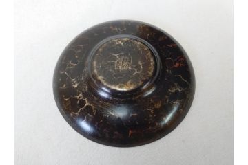 玉川堂　銅製托子　独特な色合いや肌触りをお楽しみいただける茶托5枚セット(鎚目、鎚起、五客揃、銅器、茶道具、煎茶道具、共箱付き)(R-076765)