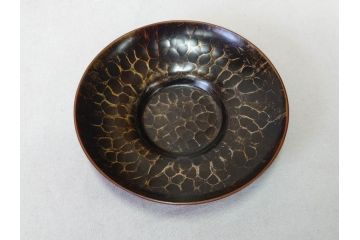 玉川堂　銅製托子　独特な色合いや肌触りをお楽しみいただける茶托5枚セット(鎚目、鎚起、五客揃、銅器、茶道具、煎茶道具、共箱付き)(R-076765)