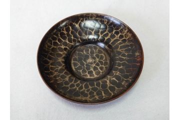 玉川堂　銅製托子　独特な色合いや肌触りをお楽しみいただける茶托5枚セット(鎚目、鎚起、五客揃、銅器、茶道具、煎茶道具、共箱付き)(R-076765)