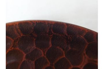 純銅　独特な質感が味わい深い茶托5枚セット(銅製托子、鎚目、鎚起、五客揃、銅器、茶道具、煎茶道具、共箱付き)(R-076766)