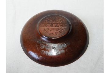 純銅　独特な質感が味わい深い茶托5枚セット(銅製托子、鎚目、鎚起、五客揃、銅器、茶道具、煎茶道具、共箱付き)(R-076766)