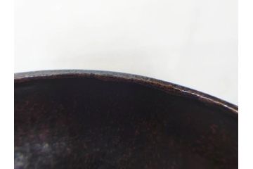 本間琢斎　斑紫銅無地　紫がかった色味が美しい茶托10枚セット(五客揃2セット、銅器、茶道具、煎茶道具、在銘有、共箱付き)(R-076767)
