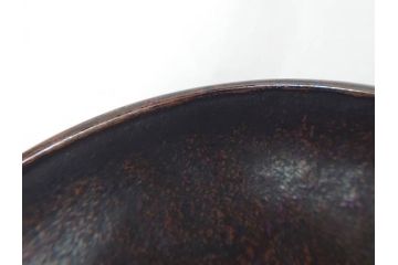 本間琢斎　斑紫銅無地　紫がかった色味が美しい茶托10枚セット(五客揃2セット、銅器、茶道具、煎茶道具、在銘有、共箱付き)(R-076767)