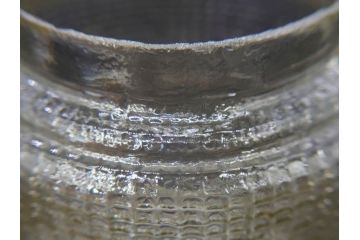 戦前　大正〜昭和初期　花のデザインが魅力のあめや瓶(菓子瓶、砂糖壷、キャンディーポット、ガラス瓶、ガラスビン、蓋(フタ)付き、ペロペロ、飴屋)(R-076769)