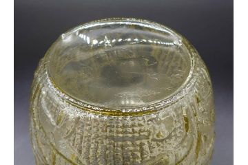 戦前　大正〜昭和初期　花のデザインが魅力のあめや瓶(菓子瓶、砂糖壷、キャンディーポット、ガラス瓶、ガラスビン、蓋(フタ)付き、ペロペロ、飴屋)(R-076769)