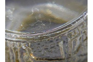 戦前　大正〜昭和初期　花のデザインが魅力のあめや瓶(菓子瓶、砂糖壷、キャンディーポット、ガラス瓶、ガラスビン、蓋(フタ)付き、ペロペロ、飴屋)(R-076769)