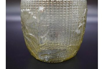 戦前　大正〜昭和初期　お部屋をレトロに演出するあめや瓶(菓子瓶、砂糖壷、キャンディーポット、ガラス瓶、ガラスビン、蓋(フタ)付き、ペロペロ、飴屋)(R-076770)