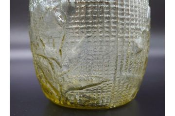 戦前　大正〜昭和初期　エレガントな雰囲気のあめや瓶(菓子瓶、砂糖壷、キャンディーポット、ガラス瓶、ガラスビン、蓋(フタ)付き、ペロペロ、飴屋)(R-076771)