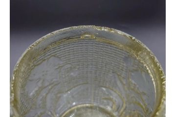 戦前　大正〜昭和初期　エレガントな雰囲気のあめや瓶(菓子瓶、砂糖壷、キャンディーポット、ガラス瓶、ガラスビン、蓋(フタ)付き、ペロペロ、飴屋)(R-076771)