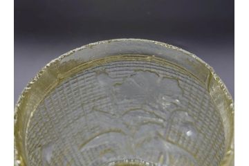 戦前　大正〜昭和初期　エレガントな雰囲気のあめや瓶(菓子瓶、砂糖壷、キャンディーポット、ガラス瓶、ガラスビン、蓋(フタ)付き、ペロペロ、飴屋)(R-076771)