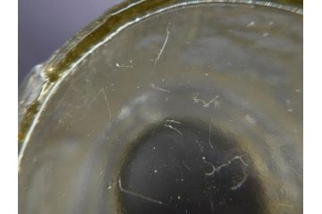 戦前　大正〜昭和初期　エレガントな雰囲気のあめや瓶(菓子瓶、砂糖壷、キャンディーポット、ガラス瓶、ガラスビン、蓋(フタ)付き、ペロペロ、飴屋)(R-076771)