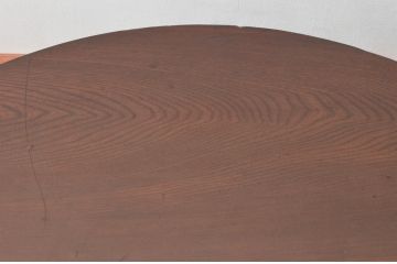和製アンティーク　栓材　趣のある佇まいが魅力的な丸型ちゃぶ台(折りたたみテーブル、座卓、ローテーブル)(R-076775)