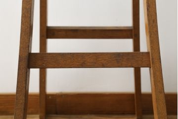 和製アンティーク　カシ材　味わいのある風合いが魅力のステップラダー(脚立、はしご、梯子)(R-076779)