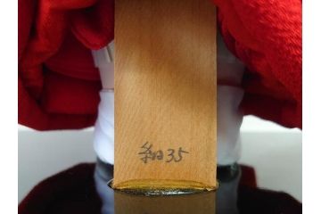 工房朋　春幸作　ガラスケース付き　ほっこりとした可愛らしさのある市松人形(古布、着物、子供、子ども、女の子、着せ替え人形)(R-076781)