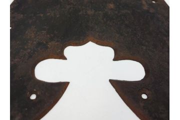 アンティーク雑貨　経年を感じる風合いが良い味を醸し出す蔵戸の錠前金具(ディスプレイ雑貨、蔵戸パーツ)(R-076782)