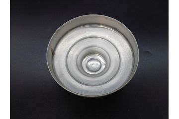 アンティーク雑貨　当時物　デッドストック　アルミ蓋　大・中・小　色々な用途に対応できる蓋付きガラス瓶3個セット(角瓶、角型、硝子、キャニスター、ガラスビン、菓子瓶、小物入れ、ディスプレイ雑貨、古道具、店舗什器、フタ付き)(R-076784)