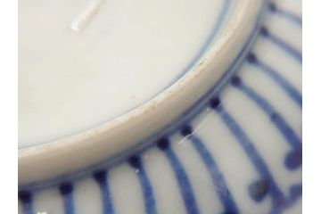 江戸期　古伊万里　色絵　染付　約13cm　4.3寸　華やかな図柄が目を惹く小皿3枚セット(和皿、和食器、四寸三分)(R-076788)