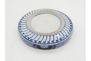 江戸期　古伊万里　色絵　染付　約13cm　4.3寸　華やかな図柄が目を惹く小皿3枚セット(和皿、和食器、四寸三分)(R-076788)