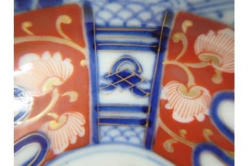 江戸期　古伊万里　色絵　染付　約12cm　4寸　華やかな図柄が目を惹く小皿4枚セット(和皿、和食器、四寸)(R-076789)