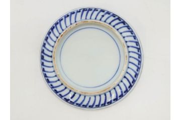 江戸期　古伊万里　色絵　染付　約12cm　4寸　華やかな図柄が目を惹く小皿4枚セット(和皿、和食器、四寸)(R-076789)