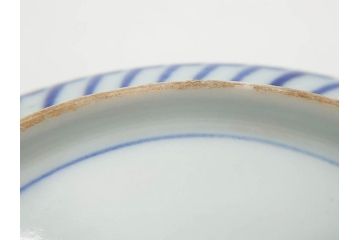 江戸期　古伊万里　色絵　染付　約12cm　4寸　華やかな図柄が目を惹く小皿4枚セット(和皿、和食器、四寸)(R-076789)