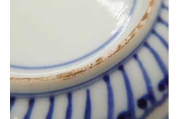 江戸期　古伊万里　色絵　染付　約12cm　4寸　華やかな図柄が目を惹く小皿4枚セット(和皿、和食器、四寸)(R-076789)