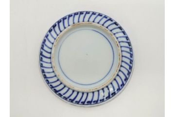 江戸期　古伊万里　色絵　染付　約12cm　4寸　華やかな図柄が目を惹く小皿4枚セット(和皿、和食器、四寸)(R-076789)