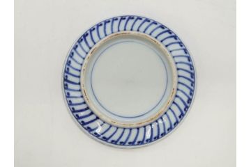 江戸期　古伊万里　色絵　染付　約12cm　4寸　華やかな図柄が目を惹く小皿4枚セット(和皿、和食器、四寸)(R-076789)