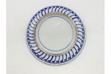江戸期　古伊万里　色絵　染付　約12cm　4寸　華やかな図柄が目を惹く小皿4枚セット(和皿、和食器、四寸)(R-076789)