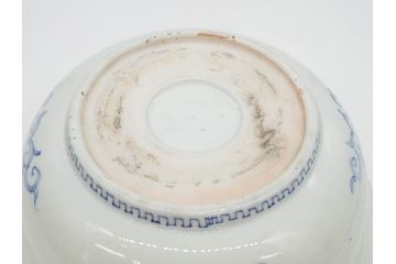 江戸期　染付　約38cm　1尺2寸　繊細な線描きが美しい深鉢(大鉢、和皿、和食器、一尺二寸)(R-076790)