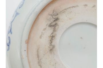 江戸期　染付　約38cm　1尺2寸　繊細な線描きが美しい深鉢(大鉢、和皿、和食器、一尺二寸)(R-076790)