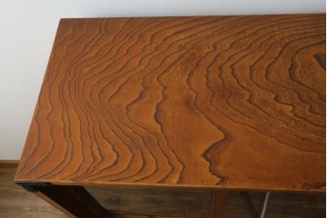 中古　岩谷堂箪笥　牡丹紋様　ダイナミックな杢目と存在感のある金具が魅力的なキャビネット(茶箪笥、飾り棚、収納棚、戸棚、サイドキャビネット、引き出し、和タンス、和たんす)(R-076796)