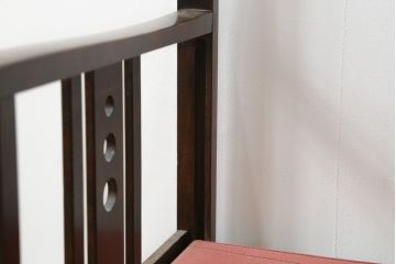 和製アンティーク　山葉(ヤマハ・日本楽器)　和モダンテイストにぴったり!上質なフォールディングチェア(文化椅子、折りたたみ式チェア、折り畳み、アームチェア、イス)(R-076798)