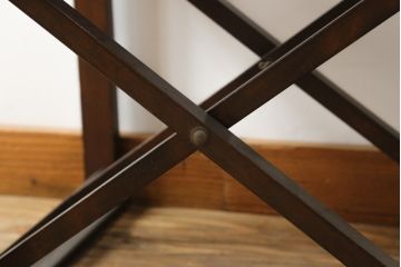 和製アンティーク　山葉(ヤマハ・日本楽器)　和モダンテイストにぴったり!上質なフォールディングチェア(文化椅子、折りたたみ式チェア、折り畳み、アームチェア、イス)(R-076798)