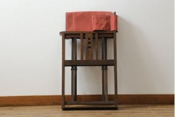 和製アンティーク　山葉(ヤマハ・日本楽器)　和モダンテイストにぴったり!上質なフォールディングチェア(文化椅子、折りたたみ式チェア、折り畳み、アームチェア、イス)(R-076798)