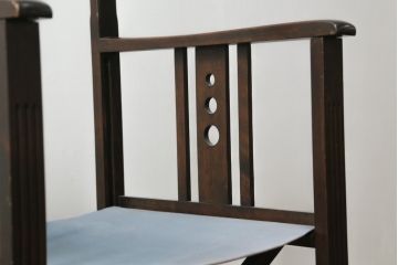 和製アンティーク　山葉(ヤマハ・日本楽器)　和モダンテイストな空間づくりにおすすめの折り畳み式ロッキングチェア(文化椅子、フォールディングチェア、アームチェア、揺り椅子、イス)(R-076799)