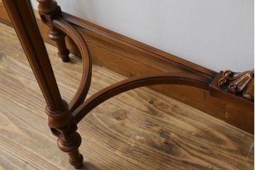 中古　イタリア製　高級品!!　天板大理石　細部まで施されたカービングが美しい上品なデザインのコンソールテーブル(サイドテーブル、花台、飾り台)(R-076800)